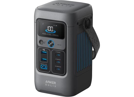 Anker SOLIX C200 DC Power Bank Station, 192Wh Portable Power Station, LiFePO4 Battery, 200W Solar Generator, for Outdoor Camping, Traveling, and Emergencies